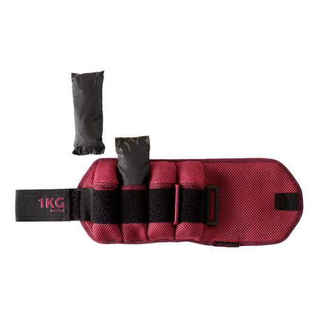 Утяжелитель для запястий и лодыжек Decathlon Twin-Pack по 1 кг (Burgundy)