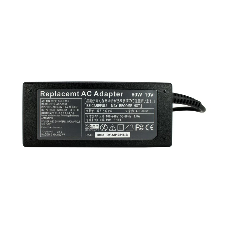 AC ADAPTER FOR SAMSUNG 19V 3.16A 5.5x3.0