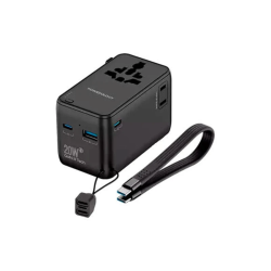 POWEROLOGY 2500W UNIVERSAL TRAVEL ADAPTER WITH 4000 mAh ПОРТАТИВНОЕ З/У