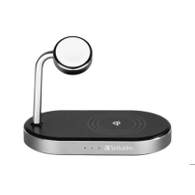 WIRELESS CHARGER VERBATIM WCS-02 ALUMINIUM 3 IN 1 QI MFI WIRELESS APPLE WATCH QC 3.0 CHARGE