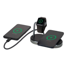 Беспроводное ЗУ Verbatim WCS-02 Aluminium 3-in-1 Qi MFi Wireless, Apple Watch, QC 3.0 Charge