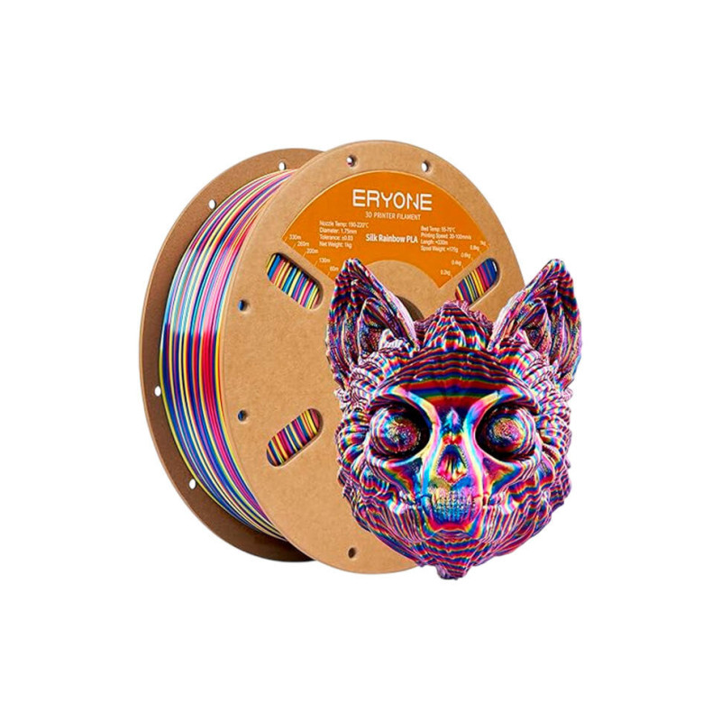 Филамент радужный шелковый для 3D принтера Eryone Rainbow Silk PLA Filament 1.75мм 1 кг (Psychedelic)