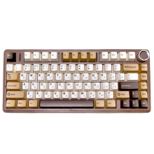 GAMING KEYBOARD AULA F75 DARK BROWN + WHITE GRAY