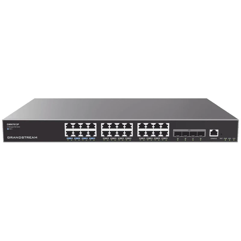 GRANDSTREAM GWN7813P 24-RJ45 GIGABIT 4-SFP 10Gbps (28 ПОРТОВ) УПРАВЛЯЕМЫЙ СЕТЕВОЙ КОММУТАТОР