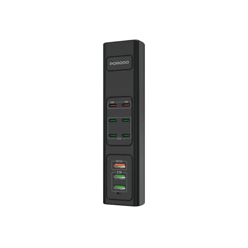 PORODO MULTI-PORT USB CHARGING HUB 85W PD-FWCH031-BK ЗАРЯДНАЯ СТАНЦИЯ