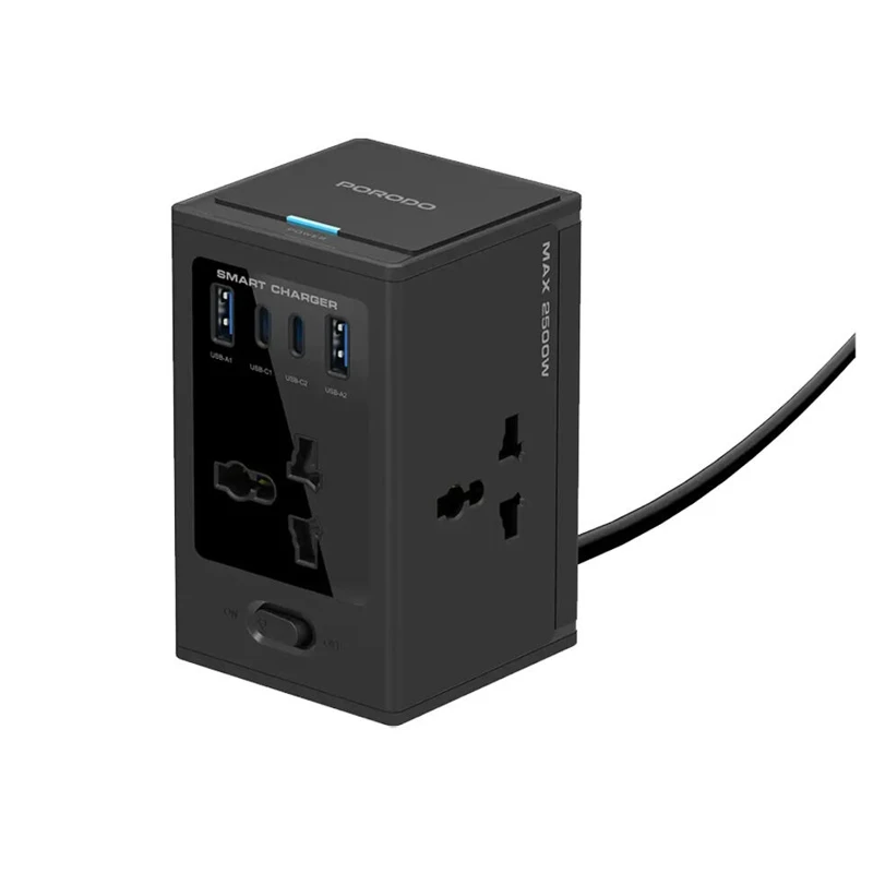 PORODO UNIVERSAL GAN MULTI-PORT CUBE PDUNS8430BK ZARÝAD BERIJI STANSIÝA
