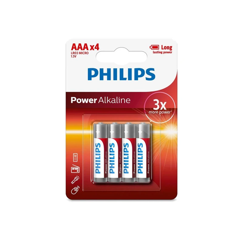 BATTERY PHILIPS POWER ALKALINE 4xAAA