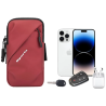 SPORT ARM BAG FOR MOBILE PHONE SPORTS RUNNING FITNESS COMPARTMENT RED