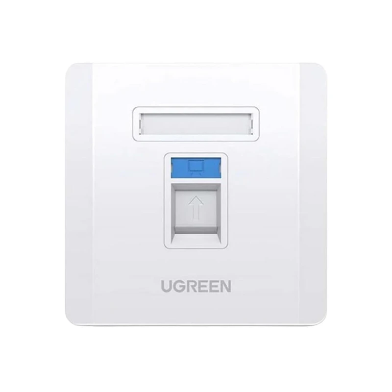 UGREEN NW144 SINGLE-PORT RJ45-RJ11 KEYSTONE SLOT WHITE 80180 СЕТЕВАЯ РОЗЕТКА