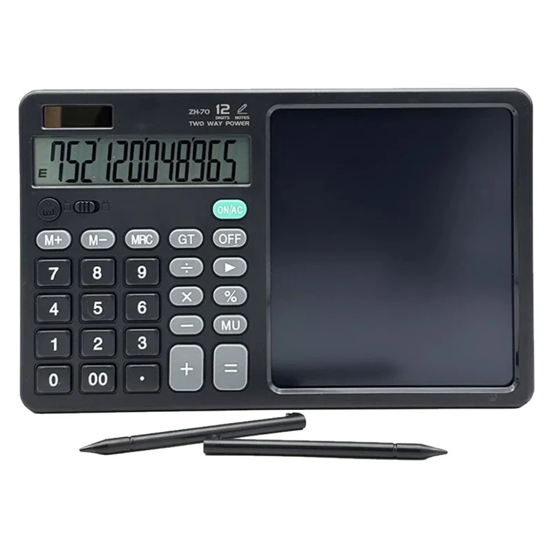CALCULATOR-TABLET PAD OEM 2 IN 1 ZH-70 7.5" WITH WRITING PAD AND STYLUS BLACK