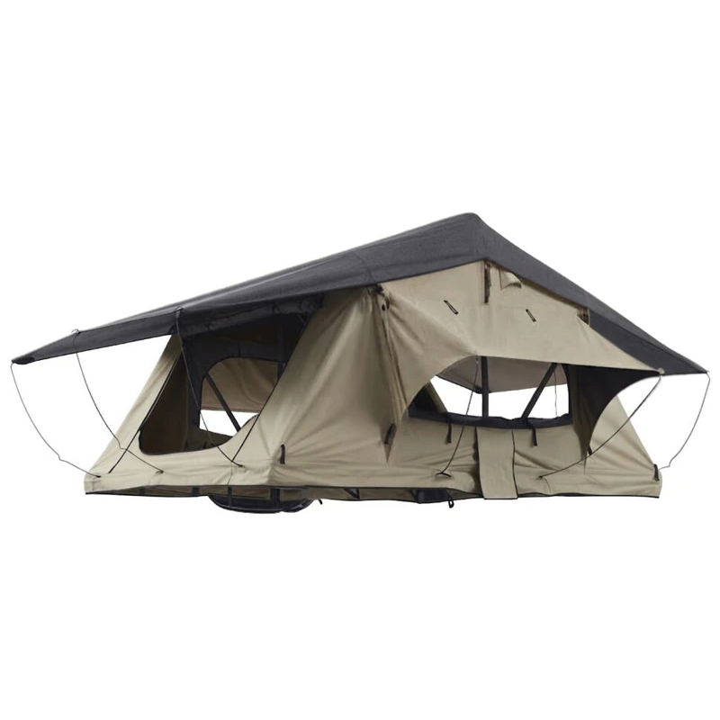 FOLDING ROOFTOP TENT FOR CAR DOUBLE BED 2 PERSON CAPACITY HARDWARE OUTDOOR CAMPING KHAKI