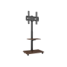 НАПОЛЬНАЯ СТОЙКА ДЛЯ ТЕЛЕВИЗОРА 26-65" TELEVISIONS WITH MULTI TIER SHELVES DARK WOOD BLACK STEEL HARDWARE