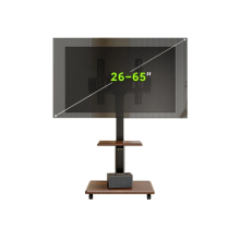 TELEWIZOR ÜÇIN KRONŞTEÝN 26-65" TELEVISIONS WITH MULTI TIER SHELVES DARK WOOD BLACK STEEL HARDWARE