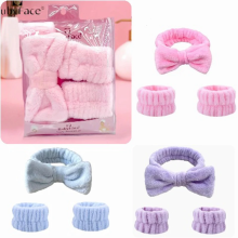 RUBY FACE HEADBAND AND WRISTBAND BOW SET 3 PCS