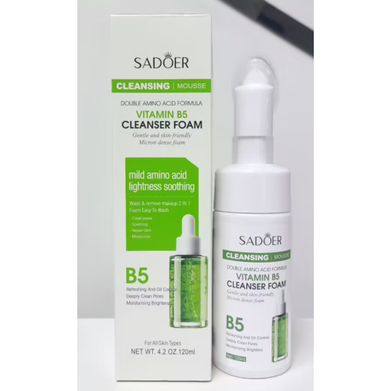 SADOER VITAMIN B5 PORE CLEANSING MOUSSE WITH SILICONE BRUSH 120 ML