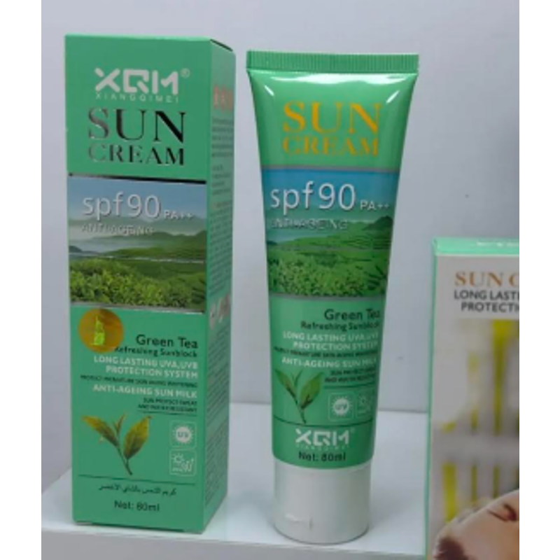 XQM GREEN TEA SPF 90 WHITENING SUNSCREEN CREAM 80 ML