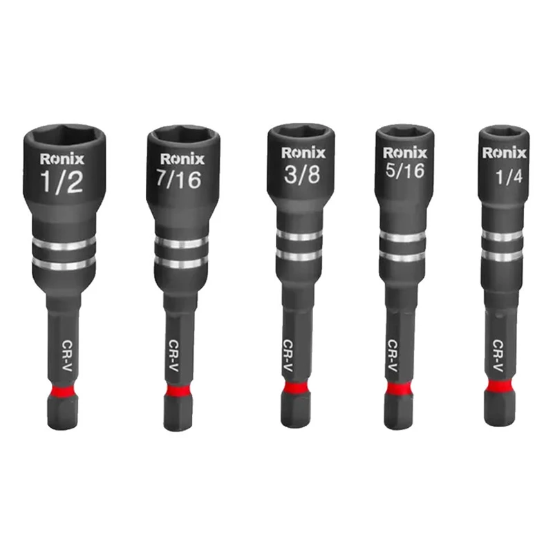 MAGNETIC NUT SETTER SOCKET SET RONIX RH-5457 HEX IMPACT NUT RUNNER TOOLS BLOCK KIT 4 PCS