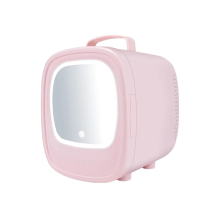 BEAUTY FRIDGE WITH COSMETIC MIRROR AND LED LIGHTING 5-6L PINK MINI-SOWADYJY