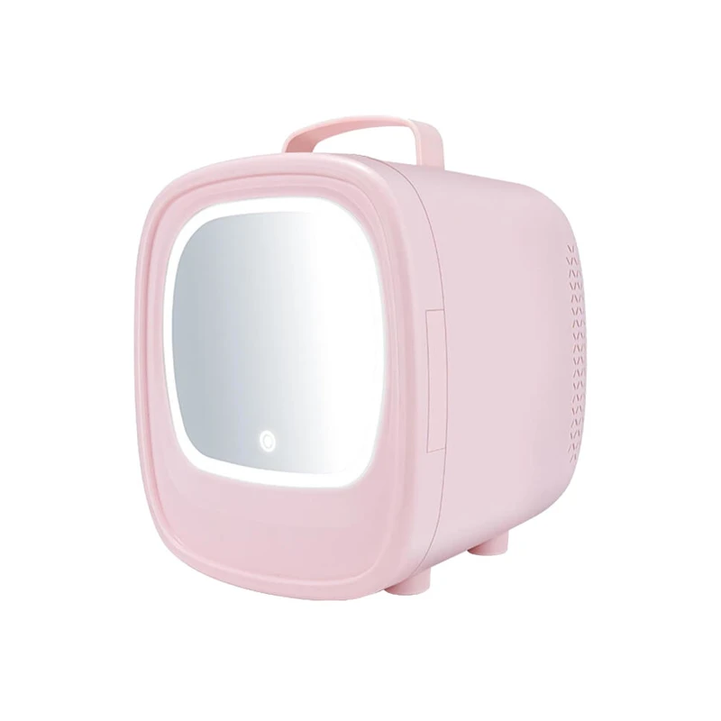 BEAUTY FRIDGE WITH COSMETIC MIRROR AND LED LIGHTING 5-6L PINK МИНИ-ХОЛОДИЛЬНИК