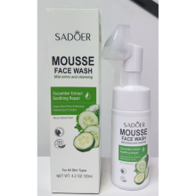 SADOER CUCUMBER MOISTURIZING ANTI-WRINKLE CLEANSING FOAM WITH SILICONE BRUSH 120 ML