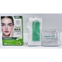 SADOER HAIR REMOVAL DEPILATORY WAX STRIPS PACK WITH POST-DEPILATION WIPES 30 STRIPS + 8 WIPES