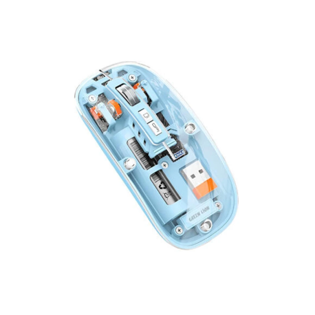 MOUSE GREEN LION TRANSPARENT MOUSE 2 1600DPI (BLUE)