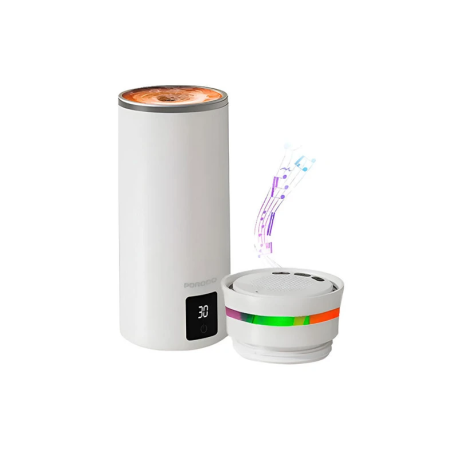 PORODO LIFESTYLE FLUXMIX 350МЛ STIRRING CUP WITH SPEAKER (WHITE) КРУЖКА ДЛЯ ПЕРЕМЕШИВАНИЯ