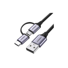 CABLE FOR MOBILE PHONE UGREEN US177 TYPE-A FOR MICROUSB/TYPE-C (1M)