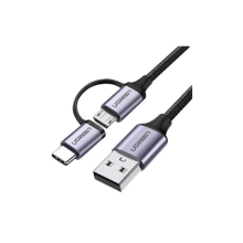 CABLE FOR MOBILE PHONE UGREEN US177 TYPE-A FOR MICROUSB/TYPE-C (1M)