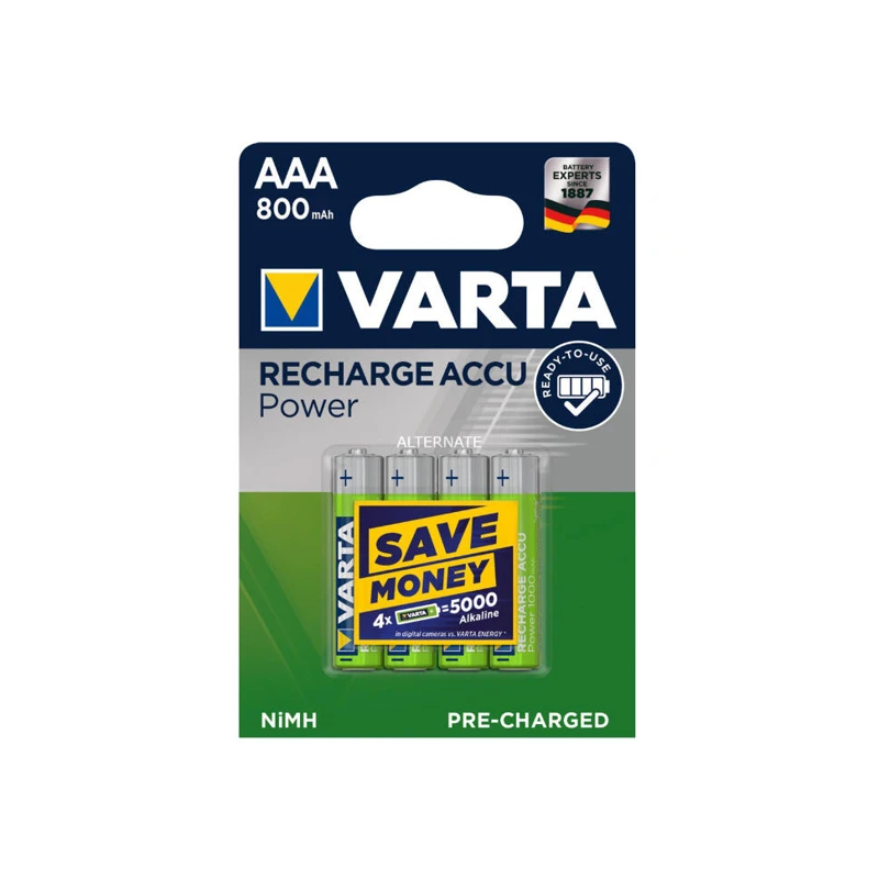 VARTA RECHARGEABLE ACCU POWER 4xAAA 800MAH 616 БАТАРЕЯ